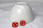 White Ceramic Casino Dice Roller Cheating Cup With Remote Control