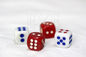 Red / White Mercury Dice Cheating Device , Magic Trick Casino Craps Dice